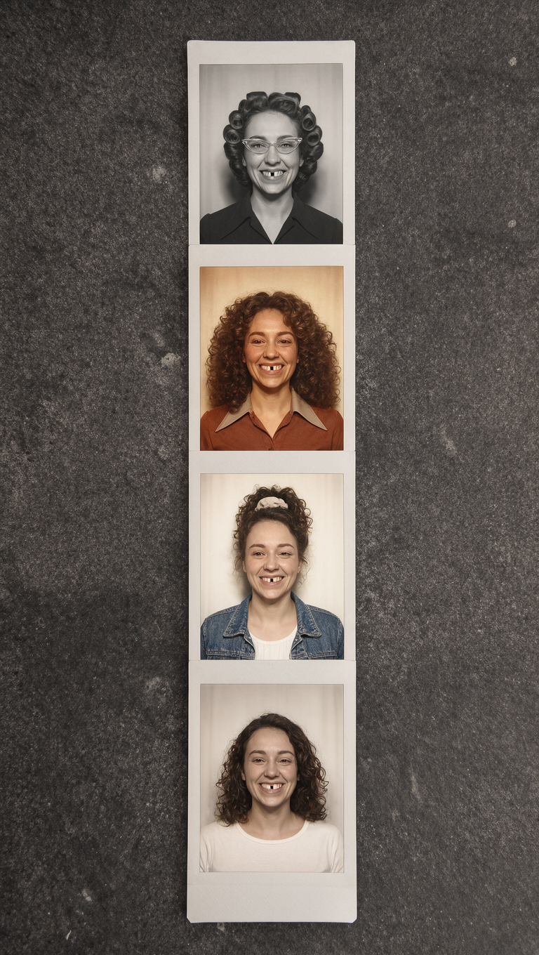 Photobooth strip through four decades