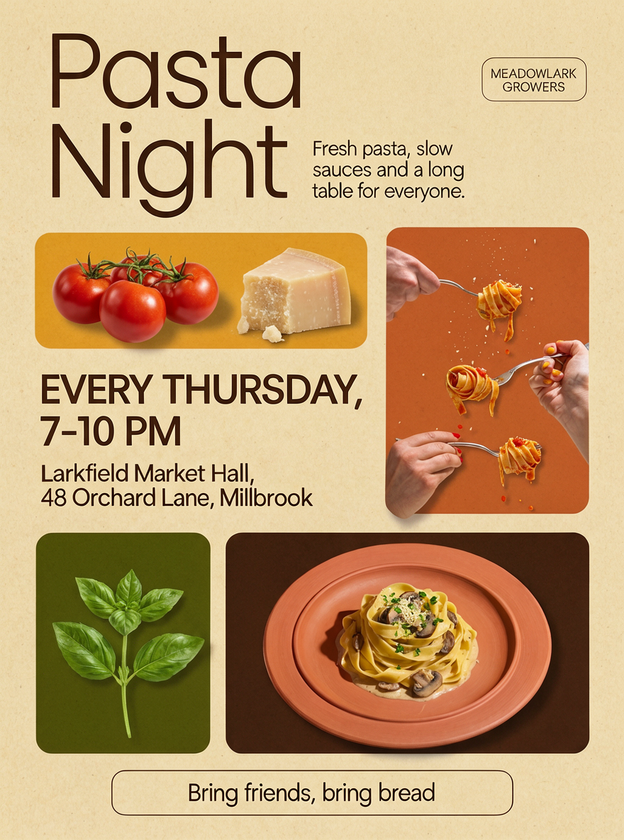 Pasta Night event poster