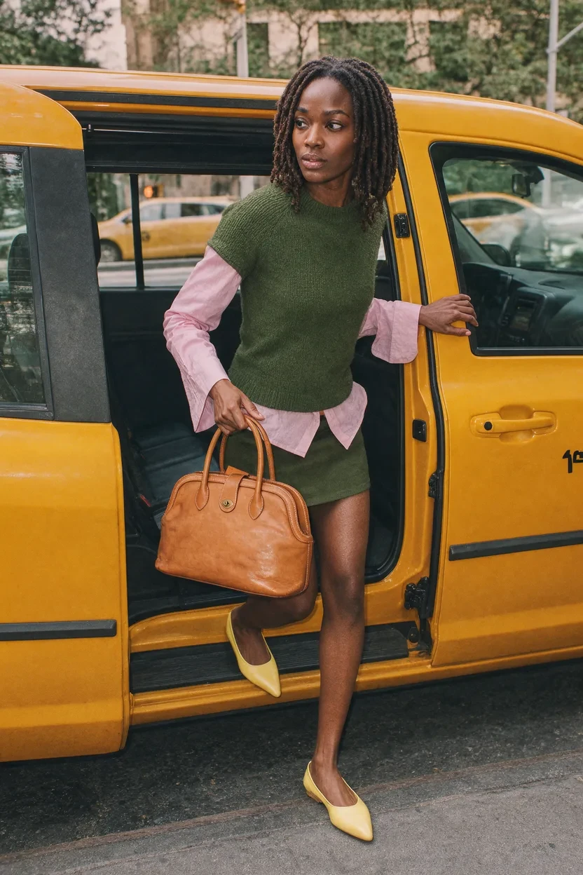 Swap bag and shoes in a street-style shot