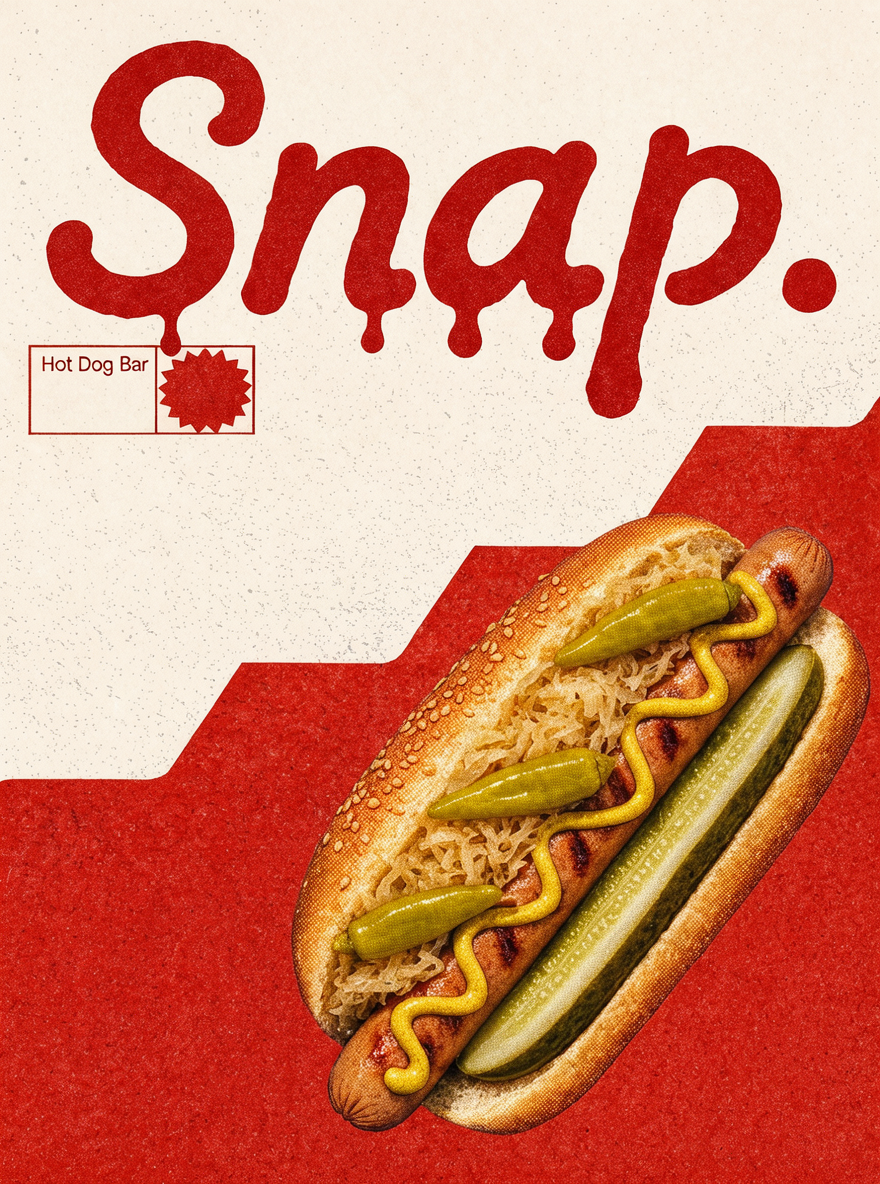 Snap hot-dog poster