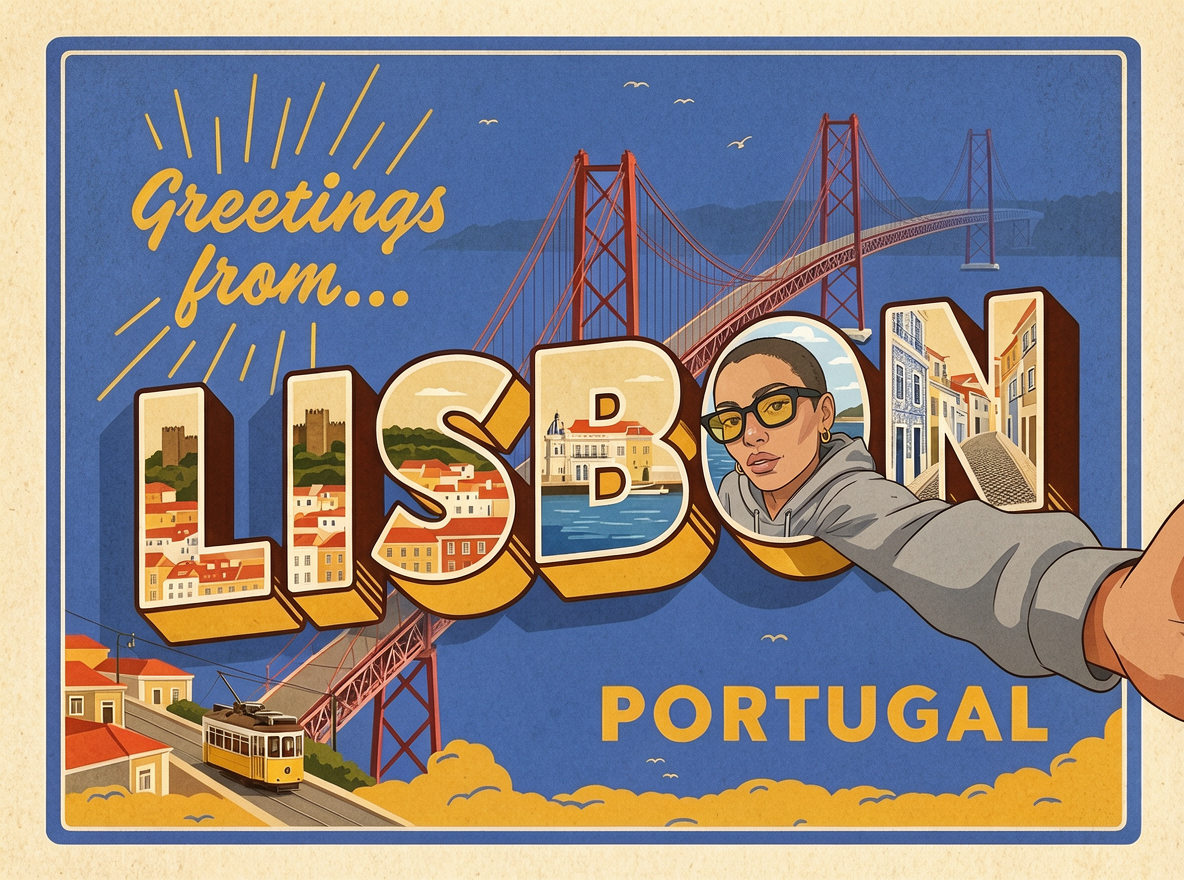 Greetings from Lisbon postcard