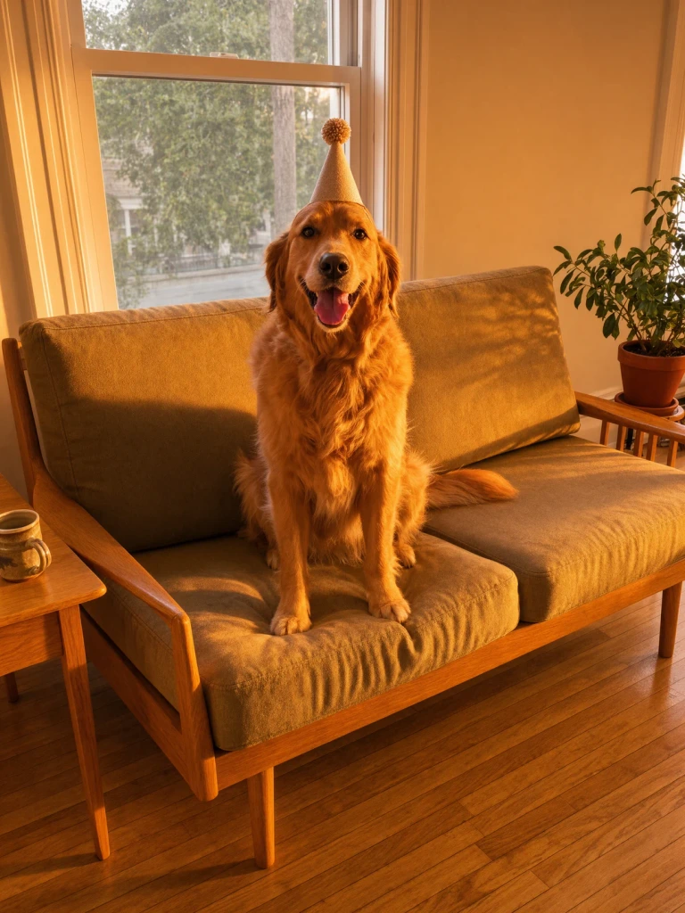 Give him a little party hat.