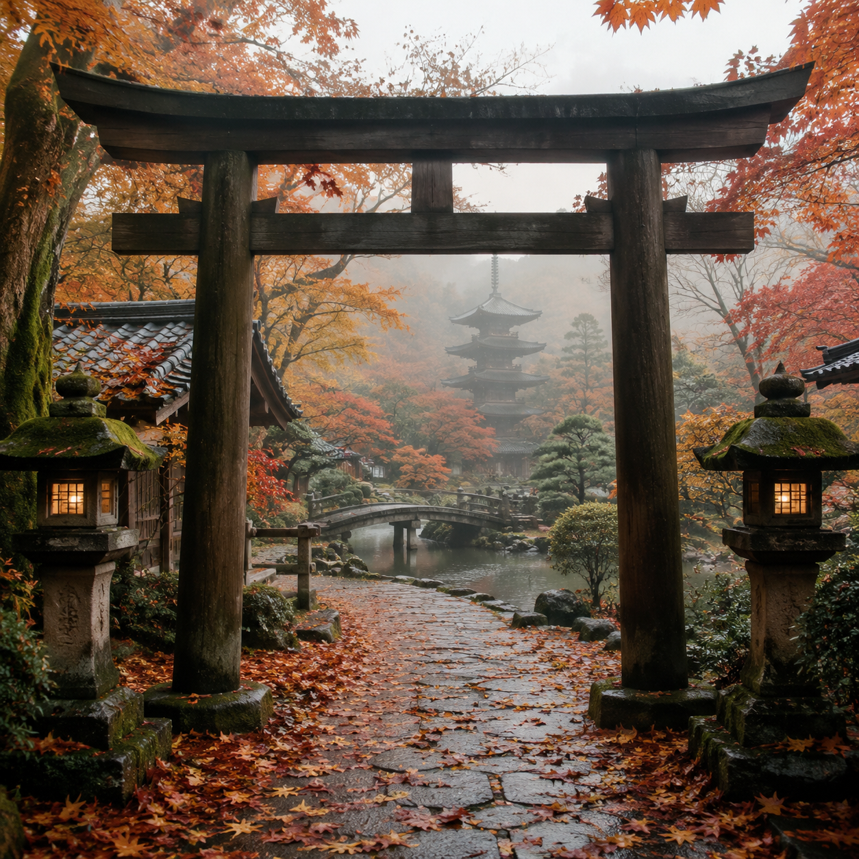 Autumn Japanese Temple