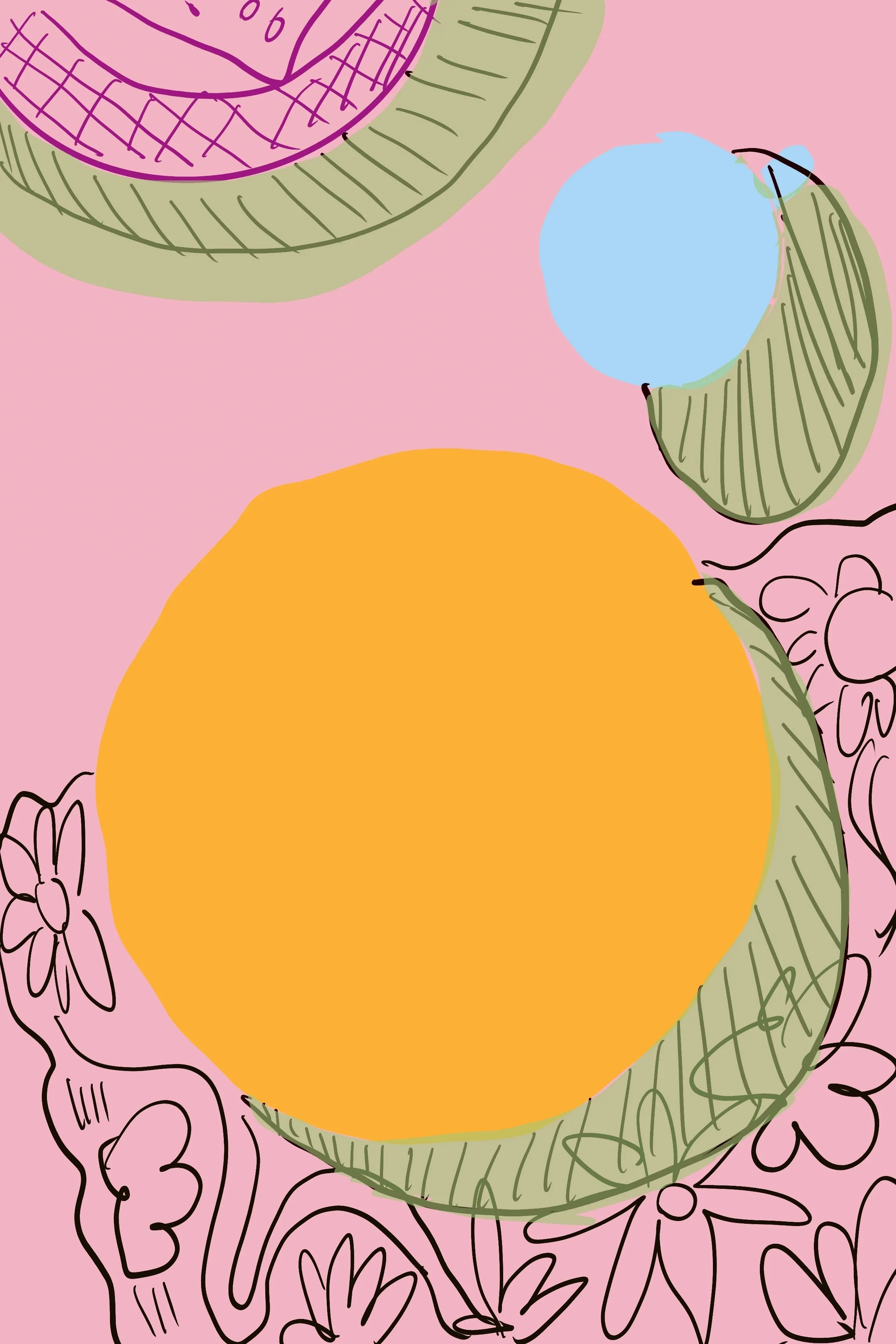 Abstract composition in pastel colors