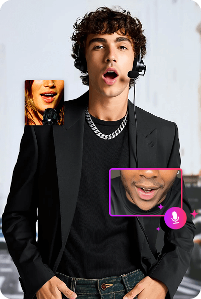 Man posing for a talking-avatar example.