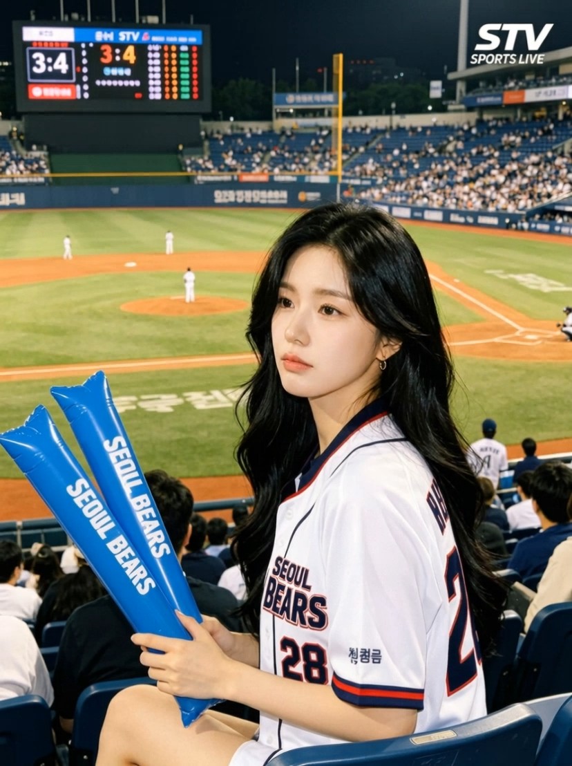 Stadium beautiful girl