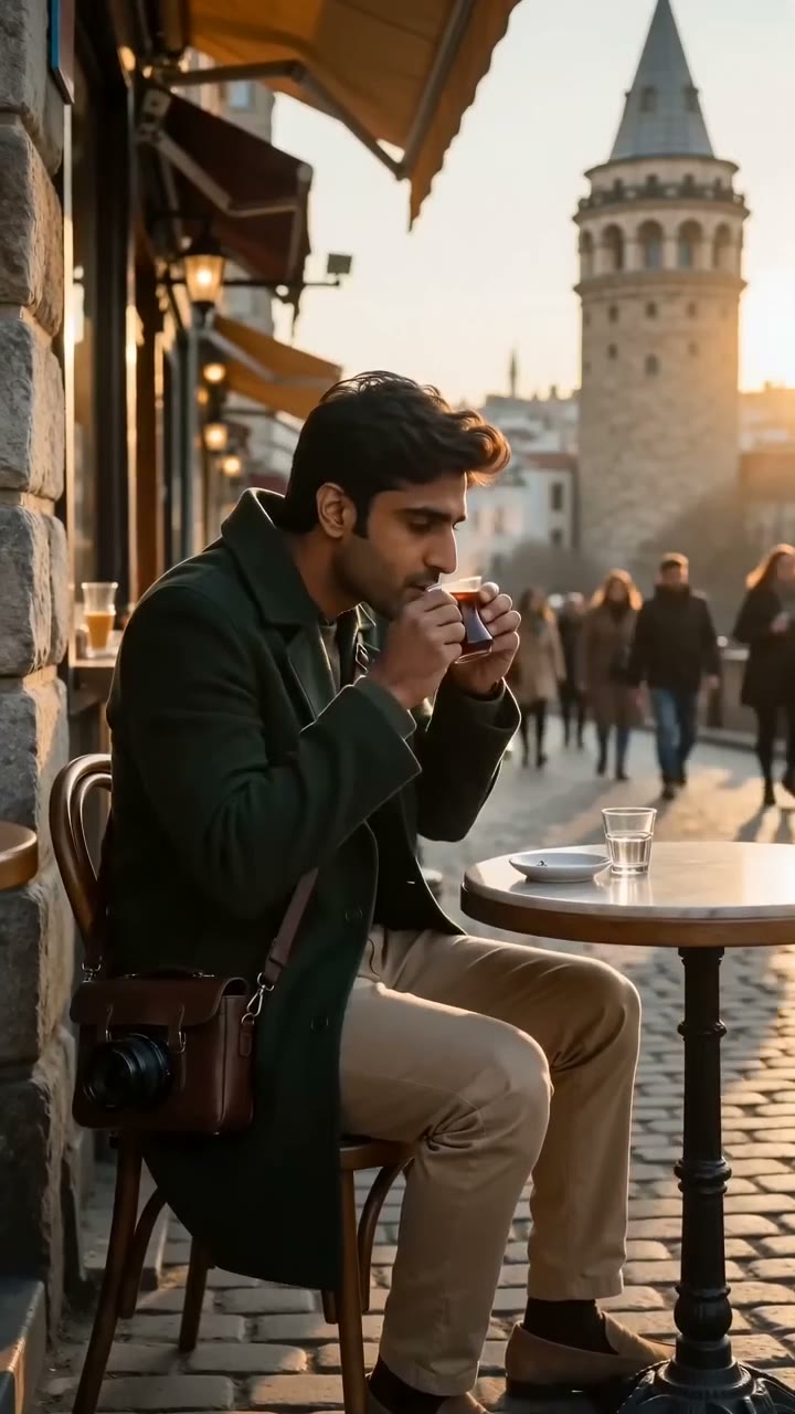Istanbul Galata Cafe Street Travel Reel
