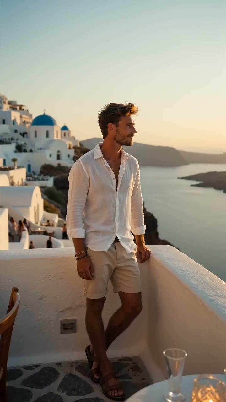 Santorini Cliffside Hotel Terrace Travel Reel