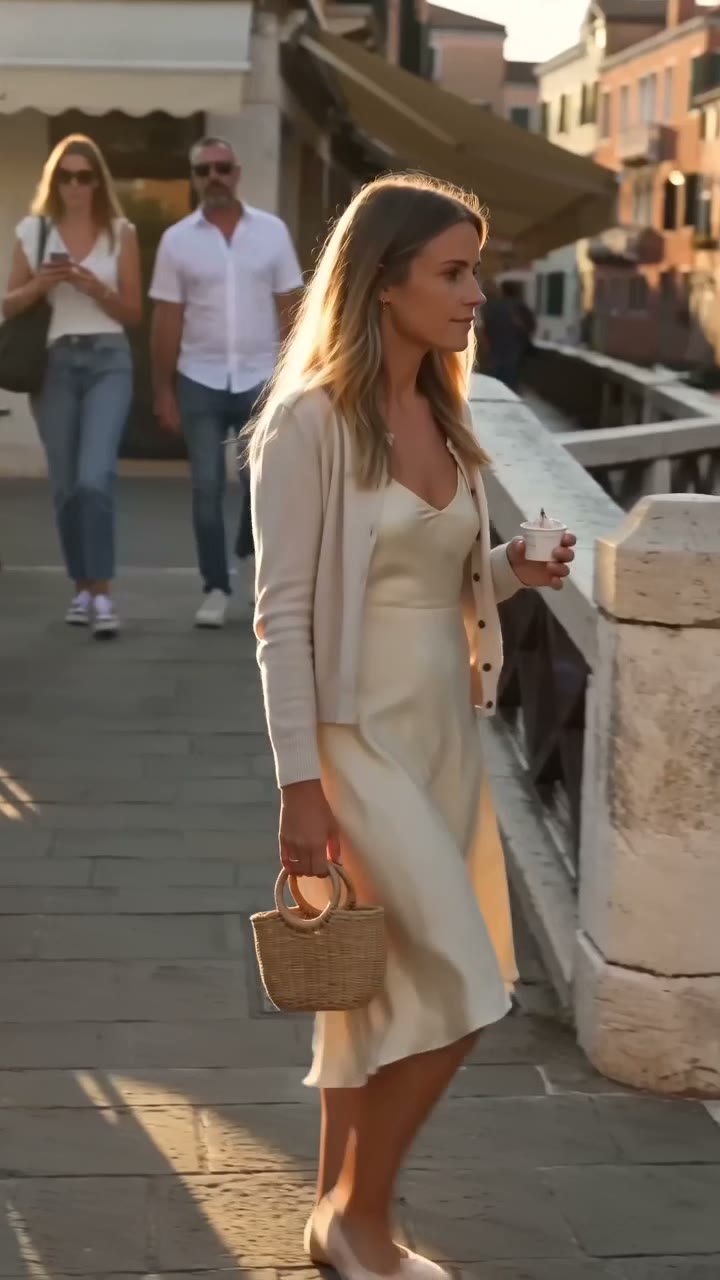Venice Canal Bridge Golden Hour Travel Reel