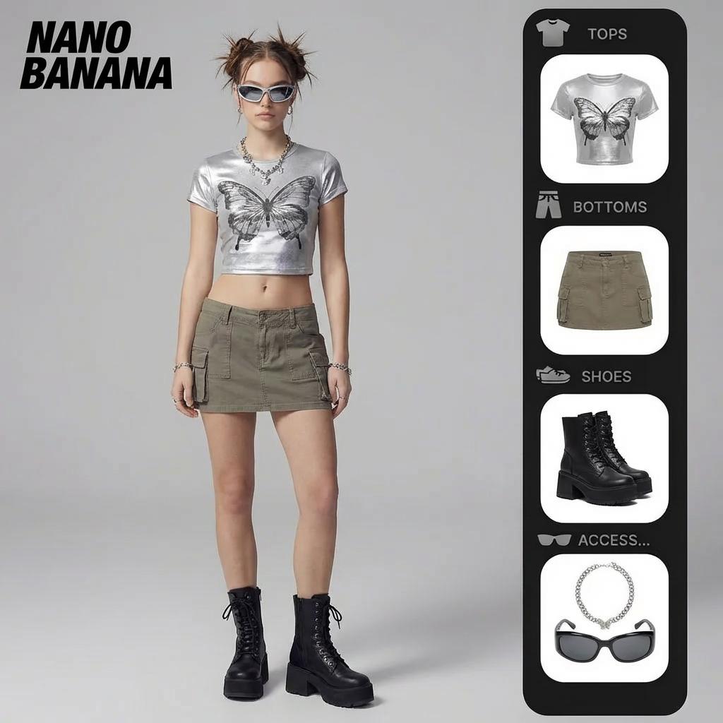 A Young Woman Poses In A Creative Setting With Colorful Notes And Polaroids On A Wooden Backdrop before