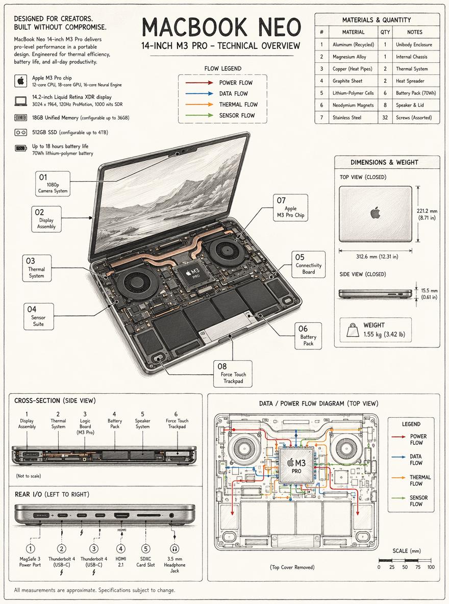 Create a technical overview infographic in a hand-drawn technical sketch style with clean...