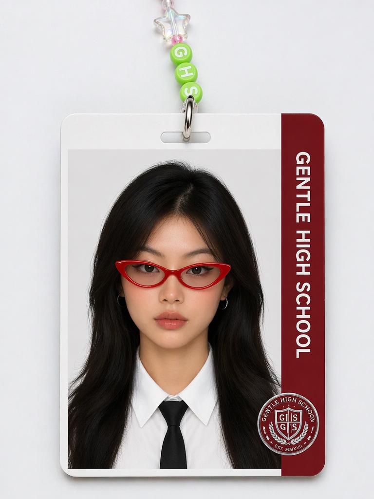A Student ID Card Featuring A Young Woman In Formal Attire Representing Gentle High School
