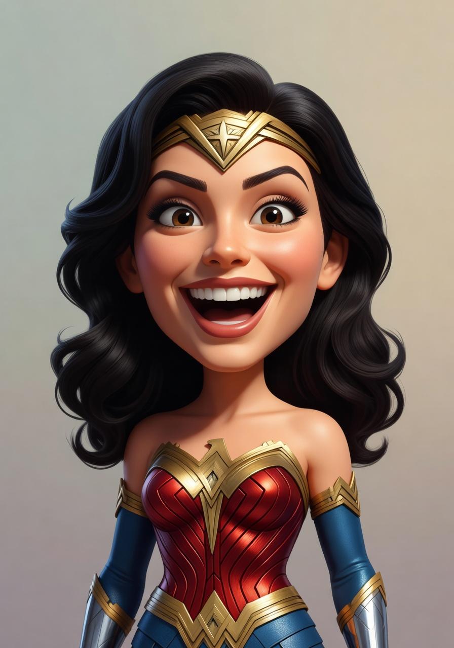 A Woman Is Depicted In A Vibrant Superhero Costume Standing Confidently Against A Neutral Background